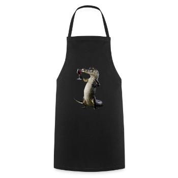 Krokodil Wein - Kochschürze - Schwarz - Vorne - AI Model Male 185 dark (185cm)
