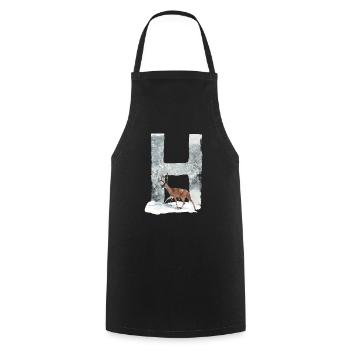 H – caractère décoratif – hiver - Tablier de cuisine - noir - Devant - AI Model Male 185 dark (185cm)