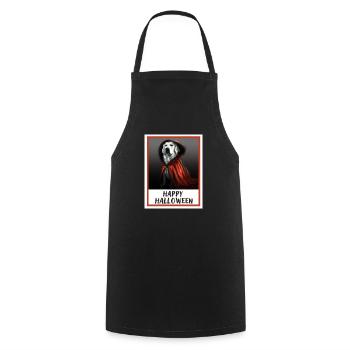 Golden Retriever portant un manteau rouge d’Halloween. - Tablier de cuisine - noir - Devant - AI Model Male 185 dark (185cm)