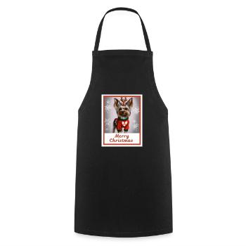 Sweet lucky doggy (Yorkshire terrier) - Cooking Apron - black - Front - AI Model Male 185 dark (185cm)