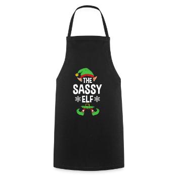Group Matching Family Christmas Gift Elf - Cooking Apron - black - Front - AI Model Male 185 dark (185cm)