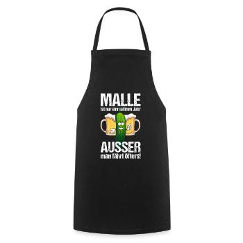 Malle Gurke Spruch saufen Geschenk - Kochschürze - Schwarz - Vorne - AI Model Male 185 dark (185cm)