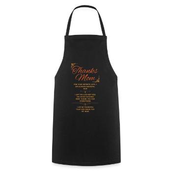 Thank you mom - gift - Cooking Apron - black - Front - AI Model Male 185 dark (185cm)