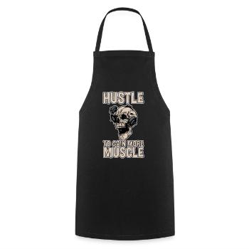 Hustle pour gagner plus de muscle 2 - Tablier de cuisine - noir - Devant - AI Model Male 185 dark (185cm)