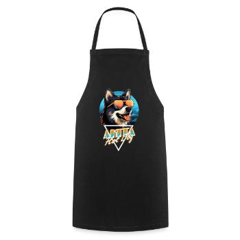 Chemise à hot-dog Akita Retro Wave - Tablier de cuisine - noir - Devant - AI Model Male 185 dark (185cm)