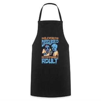 Cleverly Disguised As A Responsible Adult 26 - Cooking Apron - black - Front - AI Model Male 185 dark (185cm)