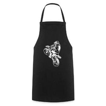 Supermoto / Supermotard / Supermoto Wheelie - Cooking Apron - black - Front - AI Model Male 185 dark (185cm)
