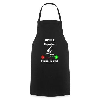 Voile - voile m'appelle - Tablier de cuisine - noir - Devant - AI Model Male 185 dark (185cm)