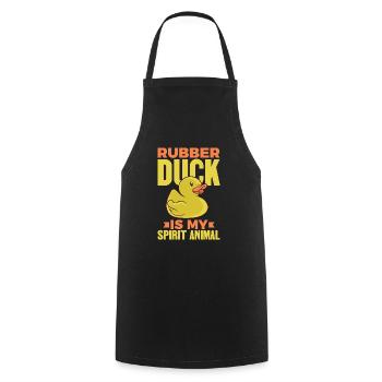 Rubber Duck Is My Spirit Animal - Cooking Apron - black - Front - AI Model Male 185 dark (185cm)