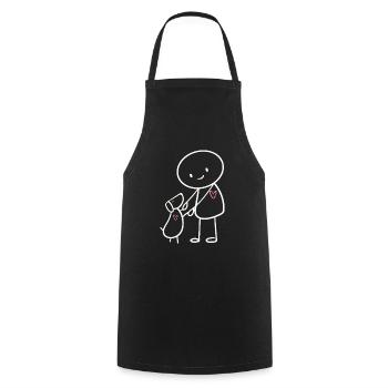 Chiens Figurines en bâton Propriétaires de chiens Chiens Gassi - Tablier de cuisine - noir - Devant - AI Model Male 185 dark (185cm)