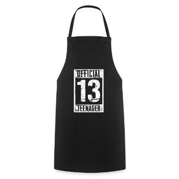 Cadeaux officiels pour adolescents de 13 ans 13e anniversaire - Tablier de cuisine - noir - Devant - AI Model Male 185 dark (185cm)