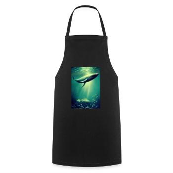 Whale Streampunk Ocean Diving Scuba Fish Water - Cooking Apron - black - Front - AI Model Male 185 dark (185cm)