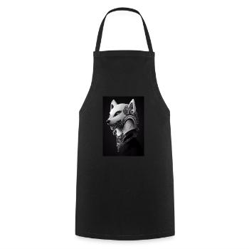 Wolf Metal Tattoo Schwarz Weiß - Kochschürze - Schwarz - Vorne - AI Model Male 185 dark (185cm)