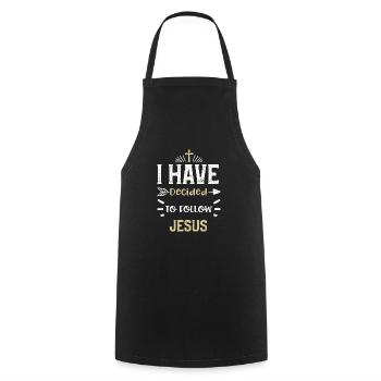 J’ai décidé de suivre Jésus - Tablier de cuisine - noir - Devant - AI Model Male 185 dark (185cm)
