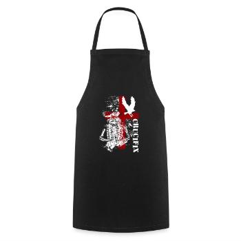 Style Skull Cool Polkatrash - Kochschürze - Schwarz - Vorne - AI Model Male 185 dark (185cm)