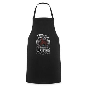 Auteur Journaliste - Tablier de cuisine - noir - Devant - AI Model Male 185 dark (185cm)