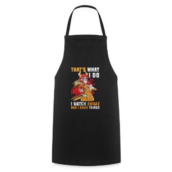 Anime Senpai Art - Cooking Apron - black - Front - AI Model Male 185 dark (185cm)