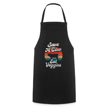 Nature végétalienne - Tablier de cuisine - noir - Devant - AI Model Male 185 dark (185cm)