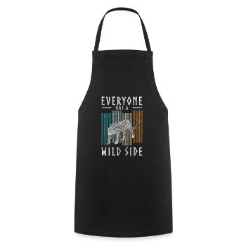 Leopard Big Cat - Cooking Apron - black - Front - AI Model Male 185 dark (185cm)