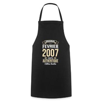 18th Birthday - Original - February 2007 - Cooking Apron - black - Front - AI Model Male 185 dark (185cm)