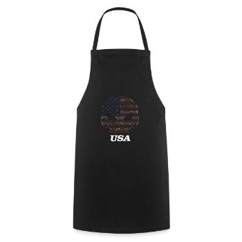 Skull Flag USA - Kochschürze - Schwarz - Vorne - AI Model Male 185 dark (185cm)