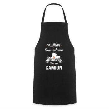 Sous-estimer un trentenaire avec son camion - Tablier de cuisine - noir - Devant - AI Model Male 185 dark (185cm)