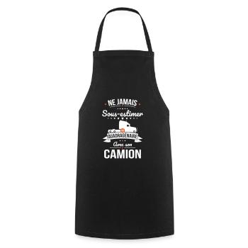 Sous-estimer un quadragénaire avec son camion - Tablier de cuisine - noir - Devant - AI Model Male 185 dark (185cm)