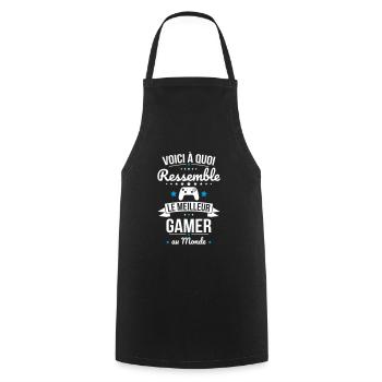 Voici à quoi ressemble le meilleur gamer au monde - Tablier de cuisine - noir - Devant - AI Model Male 185 dark (185cm)