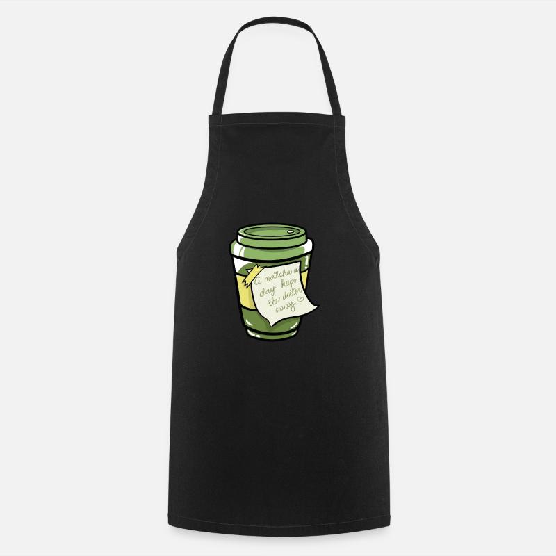 Matcha Tee A matcha a day keeps the doctor away - Kochschürze - Schwarz
