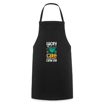 St. Patrick's Day Nurse Nurse - Cooking Apron - black - Front - AI Model Male 185 dark (185cm)