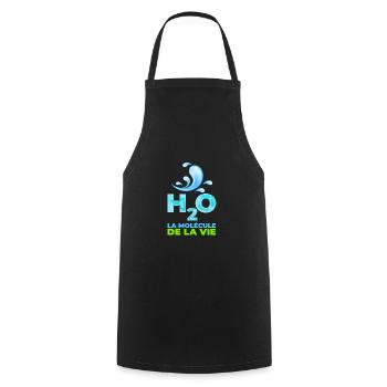 l'eau, la Molecule de la vie - Tablier de cuisine - noir - Devant - AI Model Male 185 dark (185cm)