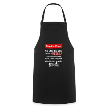 Landwirt & Bauern Spruch-Suche Frau ab 500 Hektar - Kochschürze - Schwarz - Vorne - AI Model Male 185 dark (185cm)