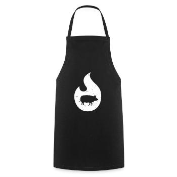 GRILL BADGE v24W - Cooking Apron - black - Front - AI Model Male 185 dark (185cm)