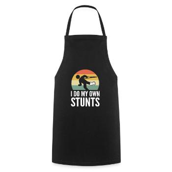 Broken leg - Cooking Apron - black - Front - AI Model Male 185 dark (185cm)