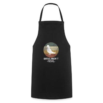 Vintage Retro Birds aren't REAL - Cooking Apron - black - Front - AI Model Male 185 dark (185cm)