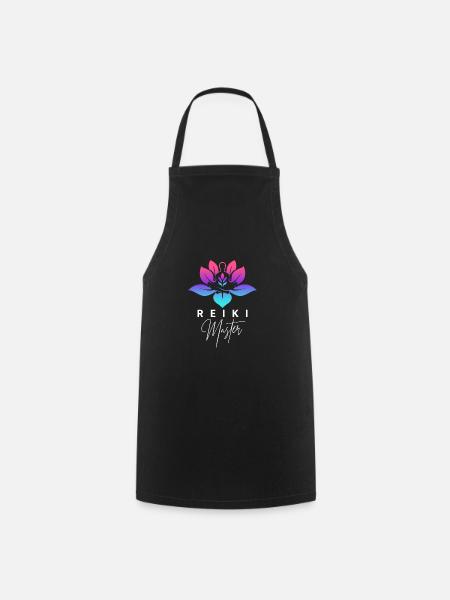 Reiki Master Energy Therapy Meditation - Cooking Apron - black