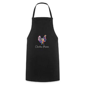 Poulet maman poule fleurs paysanne mignon poulet - Tablier de cuisine - noir - Devant - AI Model Male 185 dark (185cm)