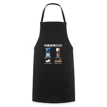Drôle d’amateur de livres Humor Lire le ver de bibliothèque - Tablier de cuisine - noir - Devant - AI Model Male 185 dark (185cm)