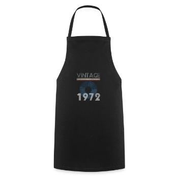 Record vintage 1972 50e anniversaire - Tablier de cuisine - noir - Devant - AI Model Male 185 dark (185cm)