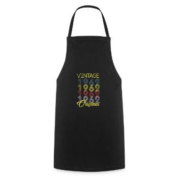 60ème Anniversaire Vintage 1962 Original - Tablier de cuisine - noir - Devant - AI Model Male 185 dark (185cm)