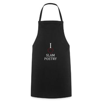 I Love Poetry Slam - Kochschürze - Schwarz - Vorne - AI Model Male 185 dark (185cm)