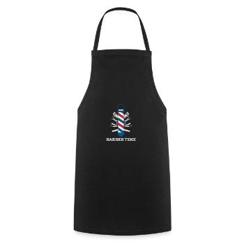 Barber Time Shirt Geschenk - Kochschürze - Schwarz - Vorne - AI Model Male 185 dark (185cm)