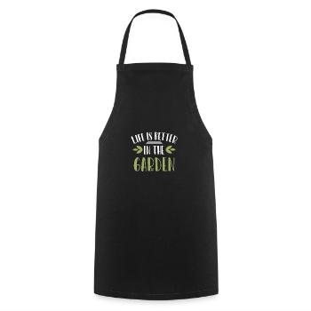 Life is better in the garden shirt gardener - Cooking Apron - black - Front - AI Model Male 185 dark (185cm)