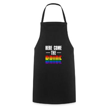 Voici la chemise cadeau LGBT de la mariée - Tablier de cuisine - noir - Devant - AI Model Male 185 dark (185cm)