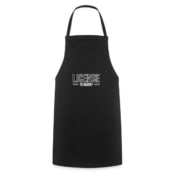 License To Marry Officiant Registrar LGBT - Cooking Apron - black - Front - AI Model Male 185 dark (185cm)