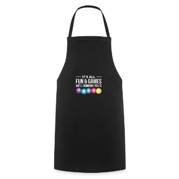 It's All Fun & Games Until Someone Yells BINGO - Cooking Apron - black - Front - AI Model Male 185 dark (185cm)