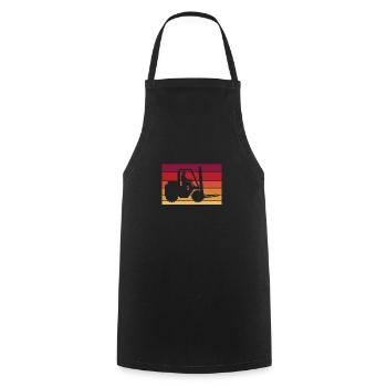 Vintage Retro Forklift Gabelstapler Shirt - Kochschürze - Schwarz - Vorne - AI Model Male 185 dark (185cm)