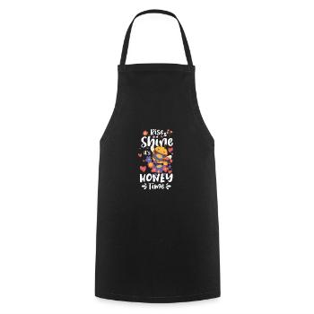 Rise Shine son apiculteur chemise honey time - Tablier de cuisine - noir - Devant - AI Model Male 185 dark (185cm)