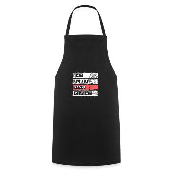 Manger dormir Chanter Répéter Chanteur Chemise Cadeau - Tablier de cuisine - noir - Devant - AI Model Male 185 dark (185cm)