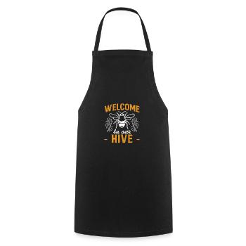 Welcome To Our Hive Imker Shirt - Kochschürze - Schwarz - Vorne - AI Model Male 185 dark (185cm)